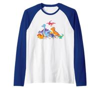 Dinosaures drôles avec bébés Dino Tyrannosaure Rex Dinosaure Manche Raglan