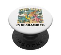 Dinosaures drôles The Vibe is in Shambles PopSockets PopGrip Adhésif