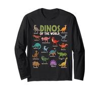 Dinosaures du Monde Amoureux des Animaux jurassiques Mignons Manche Longue