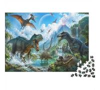 Dinosaures Forêt Cascade Puzzle, 1000 Pcs pour Adultes Haute Qualité