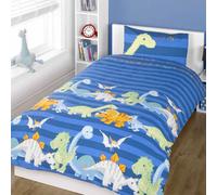 Housse de couette Dinosaures - Bleu - Taille 135x200cm - Enfant