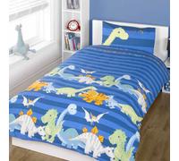 Rapport London Housse de couette Dinosaures Set taie d'oreiller Simple Bleu Garçons