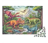 Dinosaures Jura Casse-tête 1000 Pièces sans Poussière, Grand Puzzle Jeu De Patience pour Un Passe-Temps pour Adulte, Étoile du Cadeau De Noël 52x38cm/1000pcs