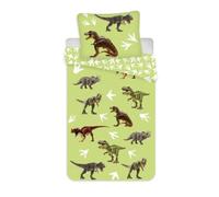 Dinosaures - Parure de Lit bébé Coton Animal, Housse de couette 100x135 cm, une Taie d’oreiller 40x60 cm