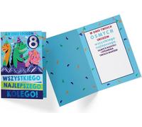 Dinosaures pour un anniversaire - Une fabuleuse carte pour le 8e anniversaire Un motif spectaculaire et coloré qui ravira tous les petits amateurs de reptiles préhistoriques