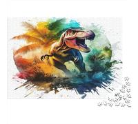 Dinosaures Puzzle 1000 Pièces Jouet en Bois Cadeau Unique De l'art De La Décoration Art coloré Jeu Éducatif Challenge Toy Adultes Et Enfants À Partir De 14 Ans 1000pcs (75x50cm)