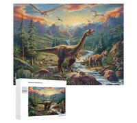 Dinosaures Puzzle 500 Pièces Challenge 3D Animaux Jeu D'Intelligence Éducatif pour Famille Relaxation Artistique Qualité Supérieure Décoration 500 PCS