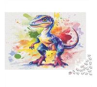 Dinosaures Puzzles 1000 Pieces Cadeau Unique Art coloré Jeu Éducatif Défi Jouet À De Qualité Supérieure Peinture Art pour Adultes Et Enfants 1000pcs (75x50cm)