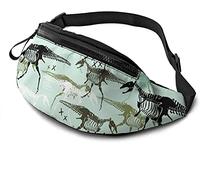 Dinosaures Squelettes Casual Taille Sac Unisexe Fanny Pack Voyage Courir Poche en Plein Air Attendre Sac avec Sangle Réglable