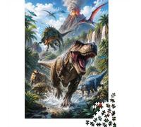 Dinosaures Volcan Forêt Puzzle, 1000 Pièces pour Adultes Haute Qualité