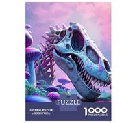 dinosaureses 1000 Pièces Carton Solide Puzzle Adultes T-Rex Forêt Fantastique Puzzle Portable Soirée Jeux Famille Stimulant Amusant Parents-Enfants Activité 70x50cm/1000pcs