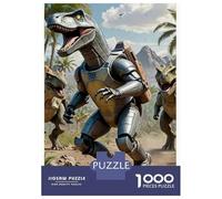 dinosaureses 1000 Pièces Papier Résistant Chevalier Dino blindé Puzzle Adultes Puzzle Portable Soirée Jeux en Famille Stimulant Et Amusant Entraînement Cérébral 70x50cm/1000pcs