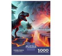 dinosaureses Puzzle À 1000 Morceaux Papier Épais Volcan Dino Puzzle Familial Passionnés De Casse-tête Activité Lien Familial Heures Divertissement Garanties 52x38cm/1000pcs