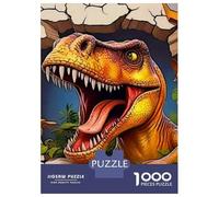 dinosaureses Set De 1000 Pièces Papier Recyclé T-Rex Mur de Rupture Puzzle Adulte Facile À Ranger Casse-tête Engageant Activité Lien Familial Heures Divertissement 52x38cm/1000pcs