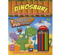 Dinosauri. La mia valigetta colora e gioca. Con adesivi. Ediz. a colori. Con pastelli