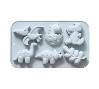 Dinosaurier-Kuchenform | Silikonform Mit 6 Verschiedenen Dinosaurier-Motiven | Niedliche Dinosaurierformen Für Cartoon-, DIY--Kuchendekoration, Silikon-Süßigkeitenform Für Schokolade Und Wackelpudding