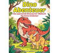 Dinosaurier Malbuch ab 6 Jahren: Dino Abenteuer mit 50 Motiven | Einseitig bedruckt | Für Kinder