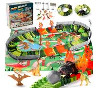 Dinosaurios Juguetes Niño 3 Años Juguetes Niños 3 4 Años Pista de Coches con 10 Dinosaurios Pista de Llama Dinámica y Alfombra Temática Juegos Educativos Niño Niña 3 4 5 6 Años
