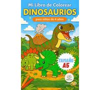 Dinosaurios libro para colorear:: formato bolsillo libro para colorear para niños A5