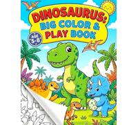 Dinosaurs: Big Colour & Play Book: Fun Dinosaur Colouring Pages with Cute, Realistic & Baby Dinos + Bonus Activities for Kids Ages 5-8