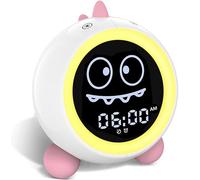 DINOTIME Réveil Enfant, Reveil Enfant éducatif Jour Nuit Entraîneur de Sommeil pour Enfants avec Minuterie Veilleuse pour Filles et Garçons (Rose)