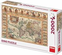 Dinotoys Dino Puzzle - Carte historique du monde - 2000 pièces