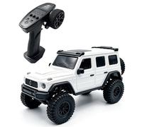 DINOWIN 1:30 Mini RC Crawler 2,4 GHz 4WD tout-terrain RC voiture avec transmission en vis à couple élevé, fonction d'escalade lente, véhicule télécommandé RTR pour adultes, blanc