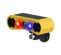 DINOWIN Alarme Detecteur de Mouvement Solaire Haut-Parleur Double 130db Chien Qui aboie & Lumière Bleue Rouge Alarme 13 Boucle sonore Alarme Solaire extérieure (2 pièce)