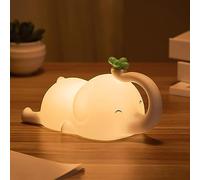 DINOWIN Éléphant Veilleuse Enfant Veilleuse Bébé Rechargeable Éléphant Lampe de Chevet Enfant Silicone Lampe de Nuit pour Enfant Adulte (Pack de 1)