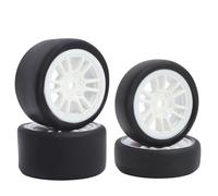 DINOWIN Lot de 4 pneus et jantes en caoutchouc pour voiture 1/24 Losi Micro-B et 1/28 Losi Micro-T WL-Toys 244016 Drift-RC Auto Pièces de rechange (Losi Micro-B blanc)