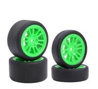 DINOWIN Lot de 4 pneus et jantes en caoutchouc pour voiture 1/24 Losi Micro-B et 1/28 Losi Micro-T WL-Toys 244016 Drift-RC Auto Pièces de rechange (Losi Micro-B vert)