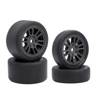 DINOWIN Lot de 4 pneus et jantes en caoutchouc pour voiture 1/24 Losi Micro-B et 1/28 Losi Micro-T WL-Toys 244016 Drift-RC Auto Pièces de rechange (Losi Micro-B noir)