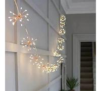 DINOWIN Solaire Guirlande Lumineuse Feux d'artifice Étanche Pissenlit 8 Modes fée Lumières Blanc Chaud Décoration jardin, terrasse, cour, Noël (5en1 50LED)