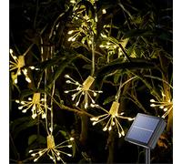 DINOWIN Solaire Guirlande Lumineuse Feux d'artifice Étanche Pissenlit 8 Modes fée Lumières Blanc Chaud Décoration jardin, terrasse, cour, Noël (200LED)