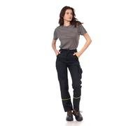 DINOZAVR Fortum Pantalon De Travail Femme Coupe Slim - Pantalon Cargo avec Ceinture Élastique, 2 Poches Avant Et Arrière, Poche À Outils, Renforts Aux Genoux Et Cordura, Poche Cargo - Noir 46