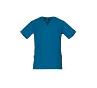 DINOZAVR Victor Blouse Medicale Homme Élasthanne Extensible V-Col Tenue Infirmiere Professionnelle avec Fentes Latérales Deux Poches Inférieures Manche Courte Bleu pétrole XL
