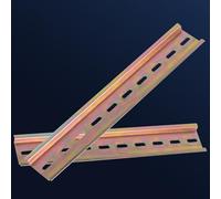 Dinrailpro Lot de 2 rails DIN en acier à fente 35 mm de large, 10 mm de hauteur avec 10 cm, 20 cm, 30 cm, 50 cm de long pour installation d'équipements électriques Dinrailpro (10 cm)