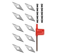 D'Inserts de Fraises en Carbure de Tungstène 10 Pièces pour Outils de Tournage de Tour à Bois, Coin Pointu en Diamant de 30x10mm et Coin Arrondi Facile à Installer