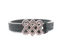 DINSOAVR Ceinture, ceinture complète à paillettes avec boucle en cuir synthétique pour fans de rock, résistante à l'usure, longueur réglable