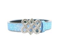 DINSOAVR Ceinture, ceinture complète à paillettes avec boucle en cuir synthétique pour fans de rock, résistante à l'usure, longueur réglable