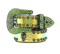DINSOAVR Ceinture, ceinture de taille avec boucle à rivets en forme de crâne pour personnalité adulte, ceintures de taille en polyuréthane pour femme, manteau, robe, longueur réglable