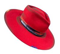 DINSOAVR Chapeau vintage Homburg - Chapeau de magicien occidental victorien à large bord - Chapeau teinté polyvalent pour le dîner - Tenue décontractée