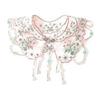 DINSOAVR Cravates, faux cols, enfants filles chinoises antiques vintage broderie fleur châle Wrap perles faux col écharpe robes boléros