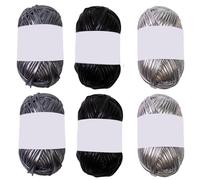DINSOAVR Lot de 6 pelotes de fil métallique pour t-shirt, tissu brillant, fil à tricoter pour sac, panier, crochet, coussin à tricoter