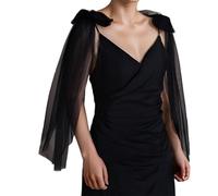 DINSOAVR Manches de bras, épaulettes en tulle pour danse, scène, costume de carnaval, costume de mariée maléfique en maille