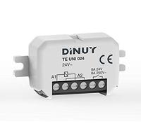 Dinuy Télérupteur unipolaire 1 voie 1 x 8 A 24 V ON-OFF Bouton-poussoir Normalement ouvert Montage rail DIN