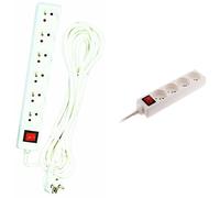 DIO - Bloc Multiprise 6 Prises 2P+T avec Interrupteur et Sécurité Enfant Câble 4m Usage Intérieur + Zenitech Bloc Multiprise 4 Prises 16A 2P+T avec Interrupteur Lumineux - Blanc