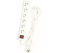 Dio - Bloc multiprise avec interrupteur 6 prises 2P+T Cordon H05VV-F 3G1mm² - 4m Blanc G