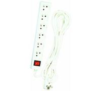 DIO - Bloc Multiprise 6 Prises 2P+T - Avec Interrupteur et Sécurité Enfant - Cordon H05VV-F 3G1 mm² - 4 m - Certifié Conforme NF - Usage Intérieur - Blanc - Protection Électrique Fiable