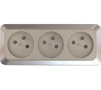 DiO Connected Home Dio - Bloc multiprise à cabler 3 prises 2P+T 16A - Silver